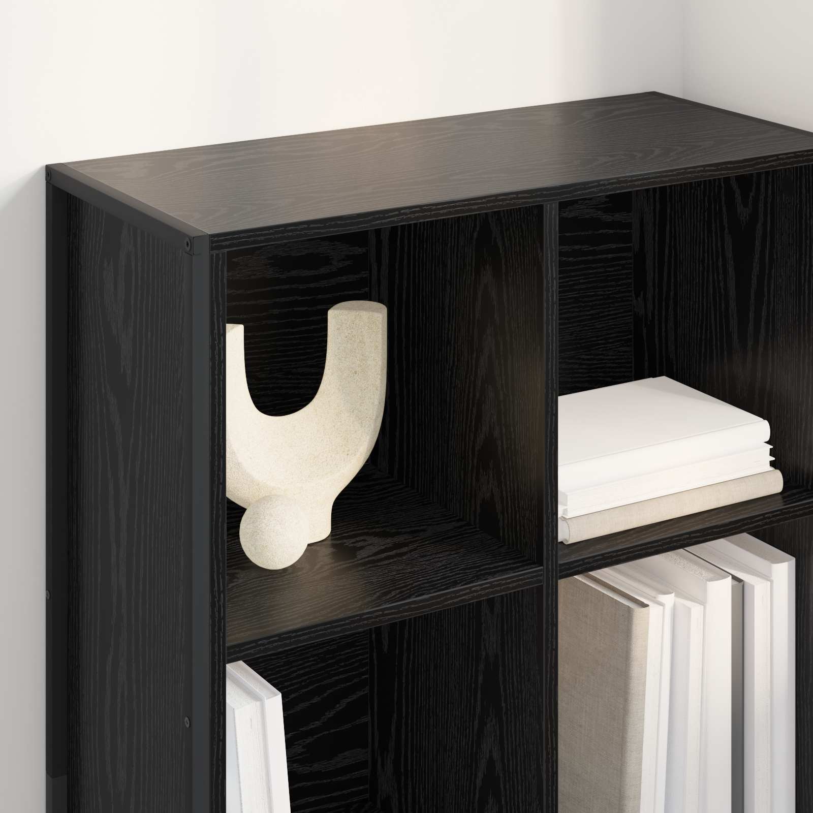 vidaXL Szafka na książki Czarny Dąb 99,5 x 30 x 108,5 cm