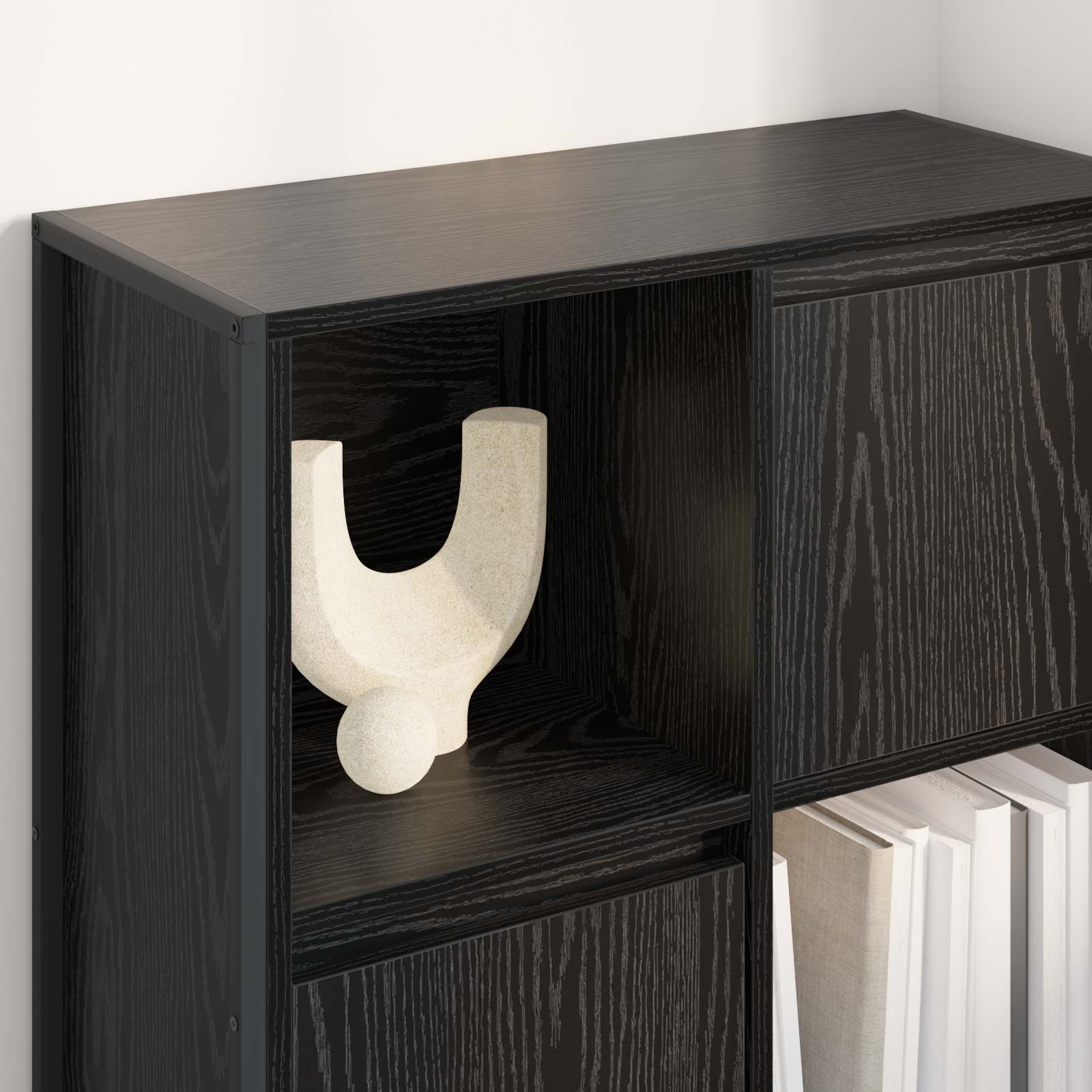 vidaXL Szafka na książki Czarny Dąb 68 x 30 x 108.5 cm