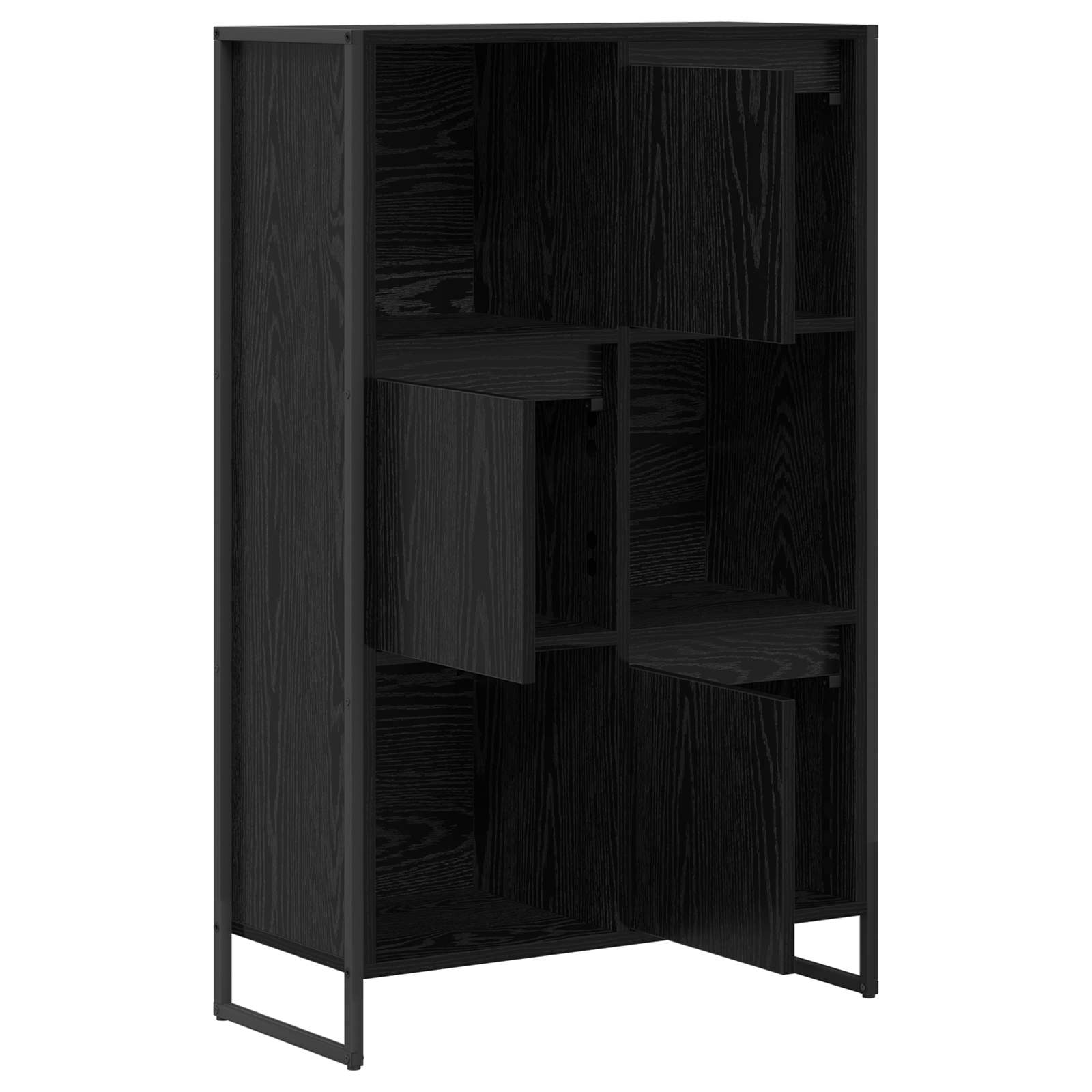 vidaXL Szafka na książki Czarny Dąb 68 x 30 x 108.5 cm
