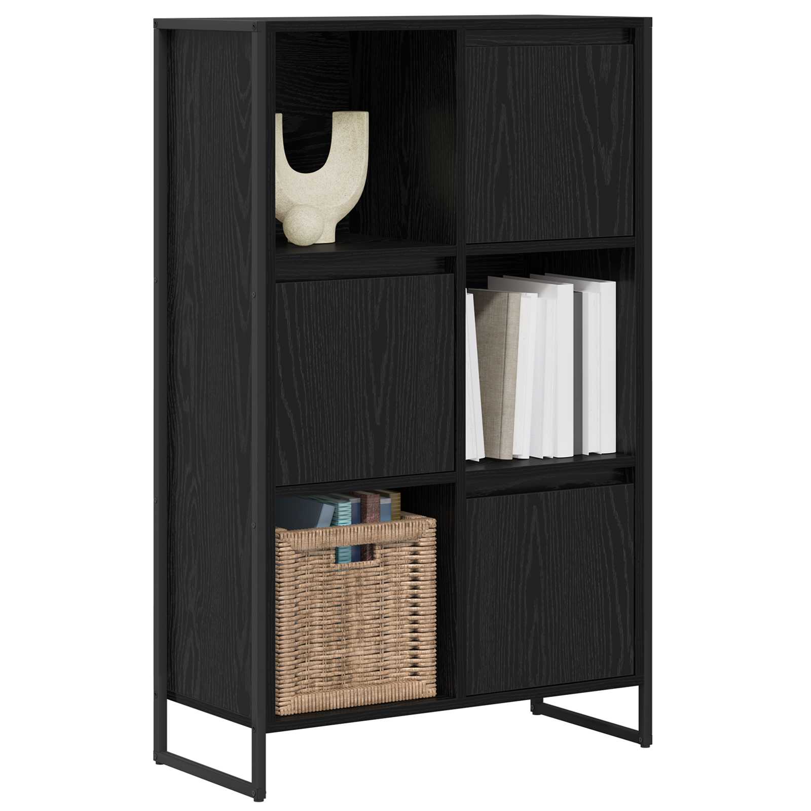 vidaXL Szafka na książki Czarny Dąb 68 x 30 x 108.5 cm
