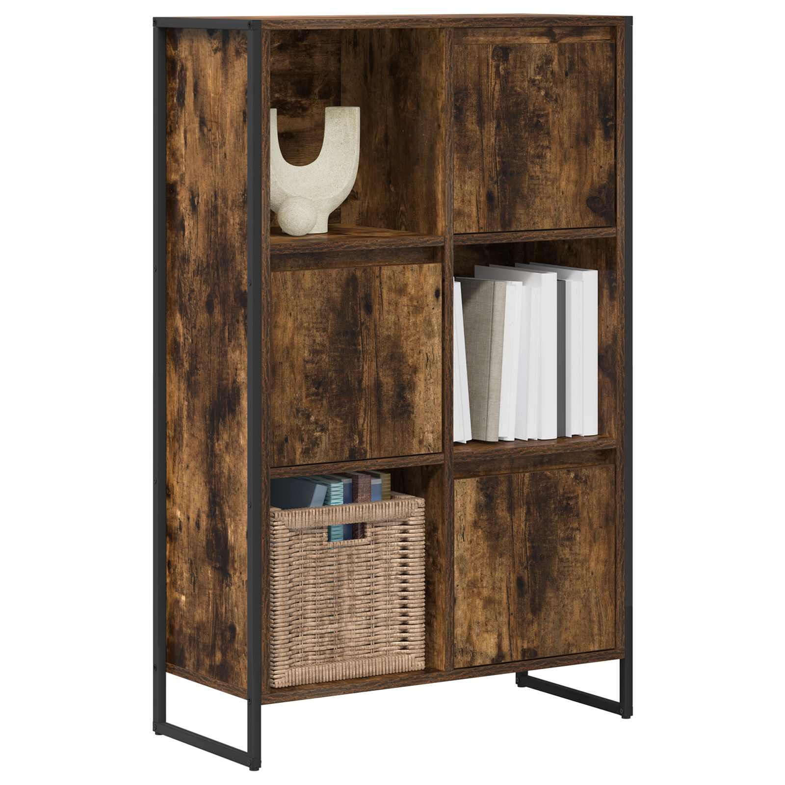 vidaXL Szafka na książki Dąb dymny 68 x 30 x 108.5 cm