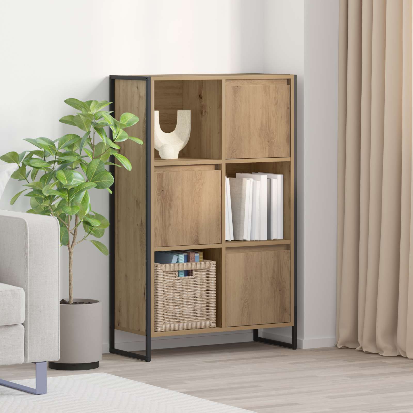 vidaXL Szafka na książki Dąb rzemieślniczy 68 x 30 x 108.5 cm