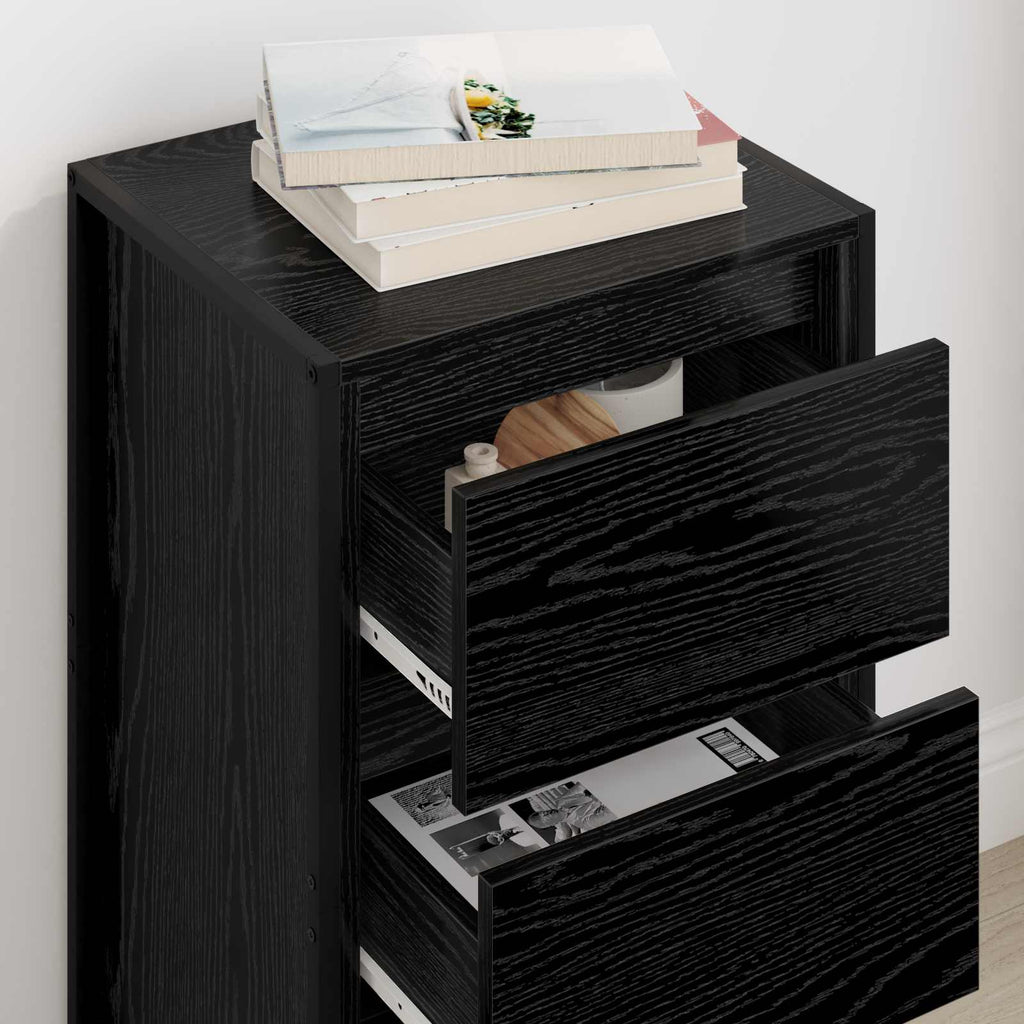 vidaXL Bufet Czarny Dąb 42 x 36 x 75.5 cm Materiał drewnopochodny
