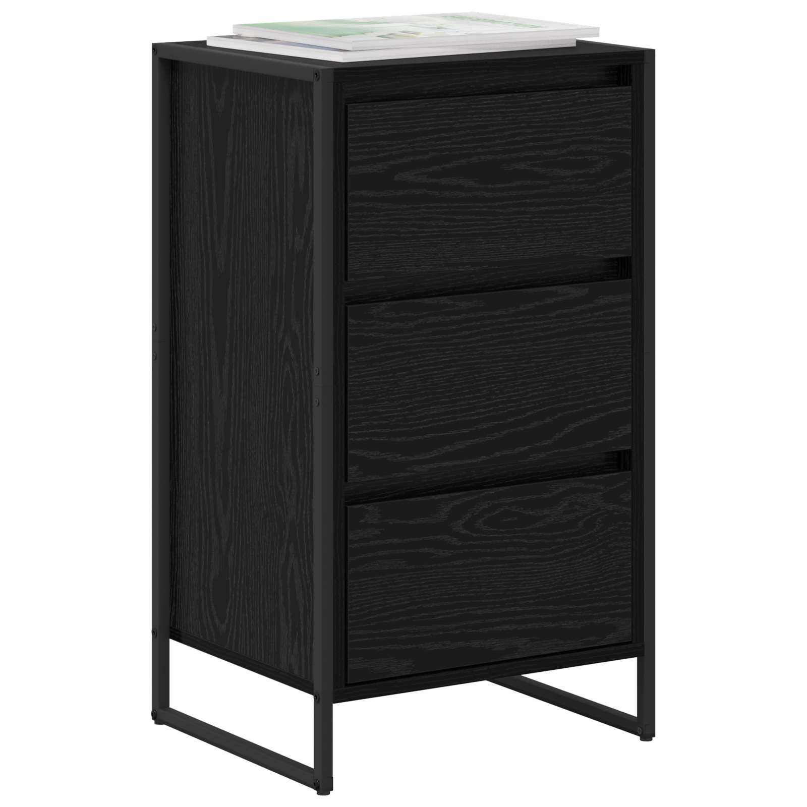 vidaXL Bufet Czarny Dąb 42 x 36 x 75.5 cm Materiał drewnopochodny