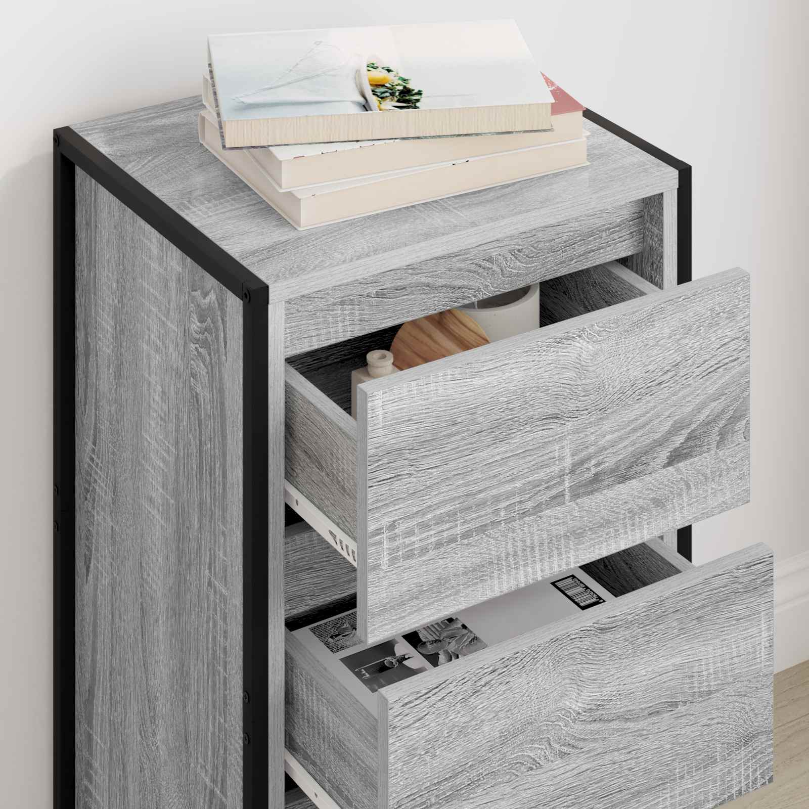 vidaXL Bufet Szary Sonoma 42 x 36 x 75.5 cm Materiał drewnopochodny