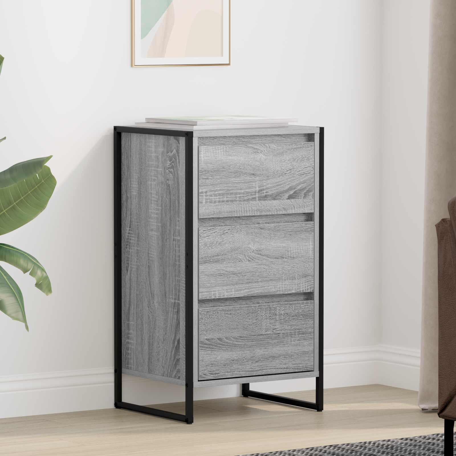 vidaXL Bufet Szary Sonoma 42 x 36 x 75.5 cm Materiał drewnopochodny