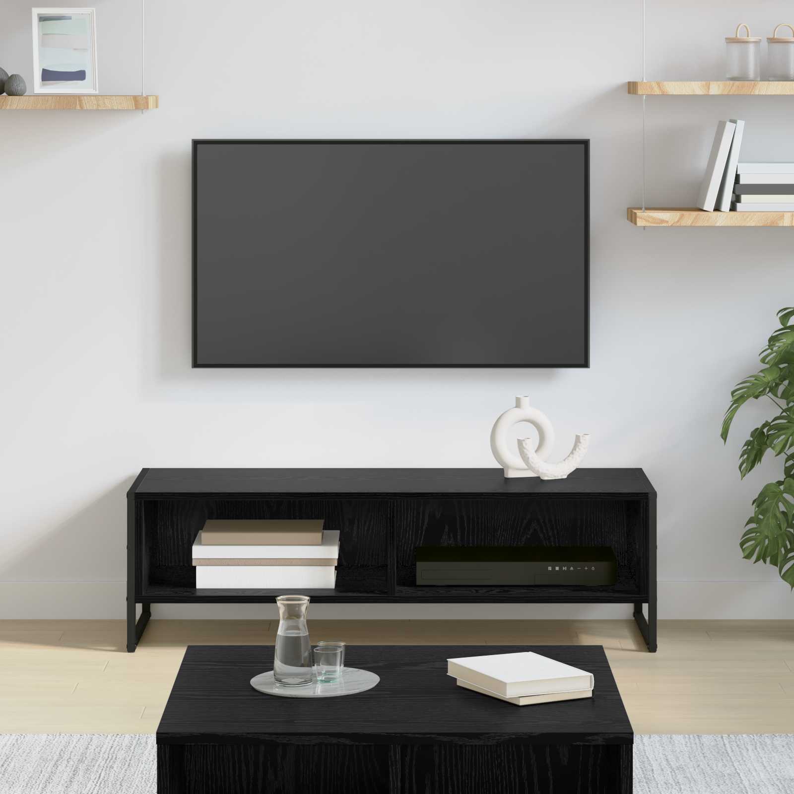 vidaXL Szafka pod telewizor 100 x 36.5 x 30.5 cm Czarny Dąb