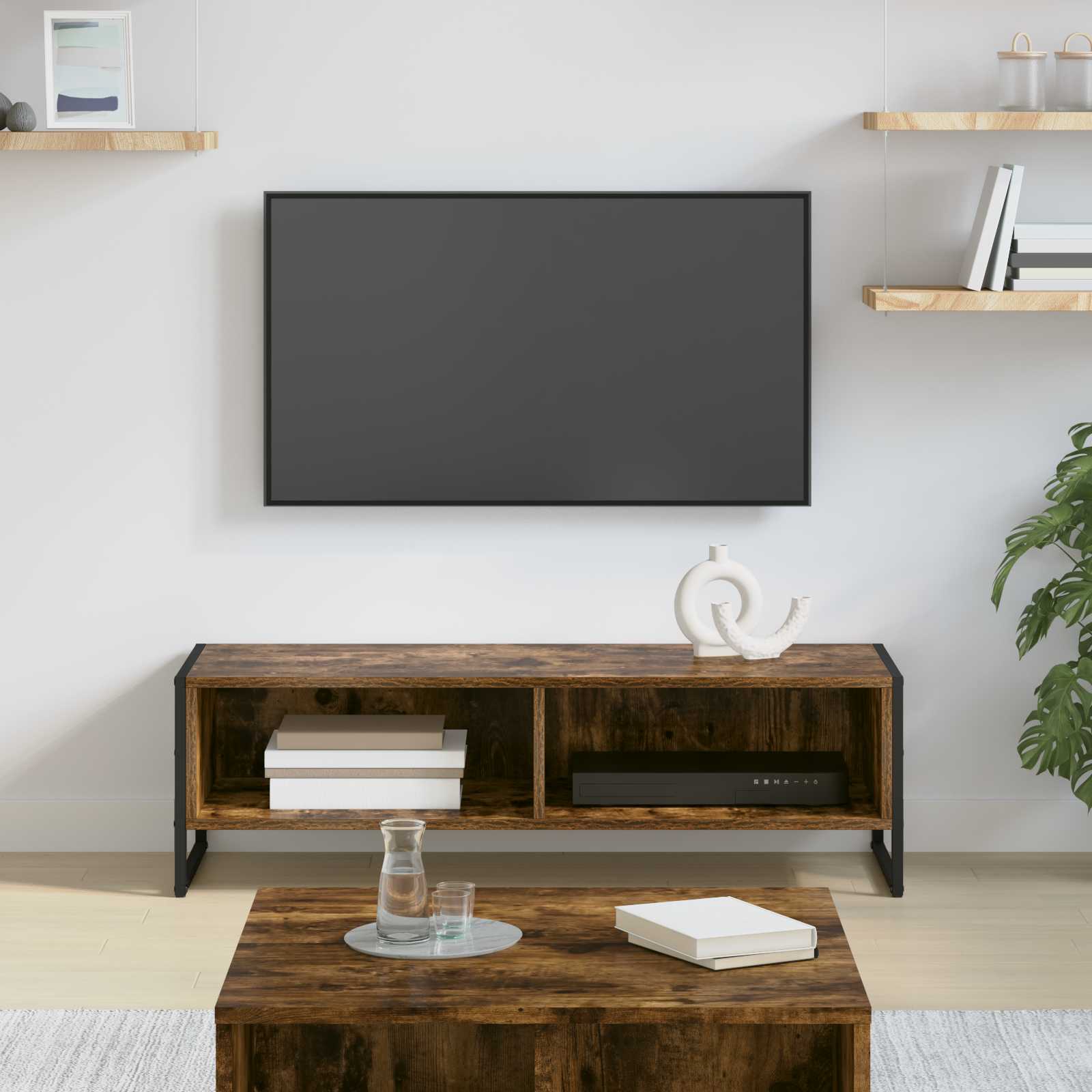 vidaXL Szafka pod telewizor Dąb dymny 100 x 36.5 x 30.5 cm