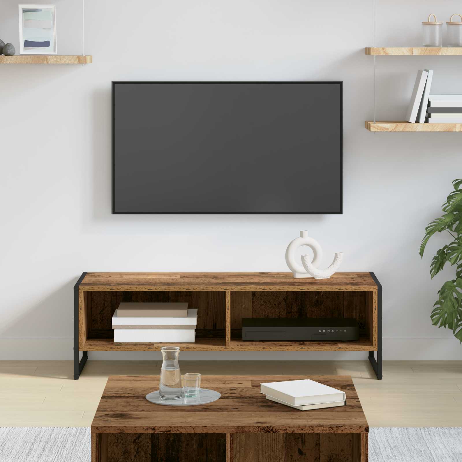 vidaXL Szafka pod telewizor Stare drewno 100 x 36.5 x 30.5 cm