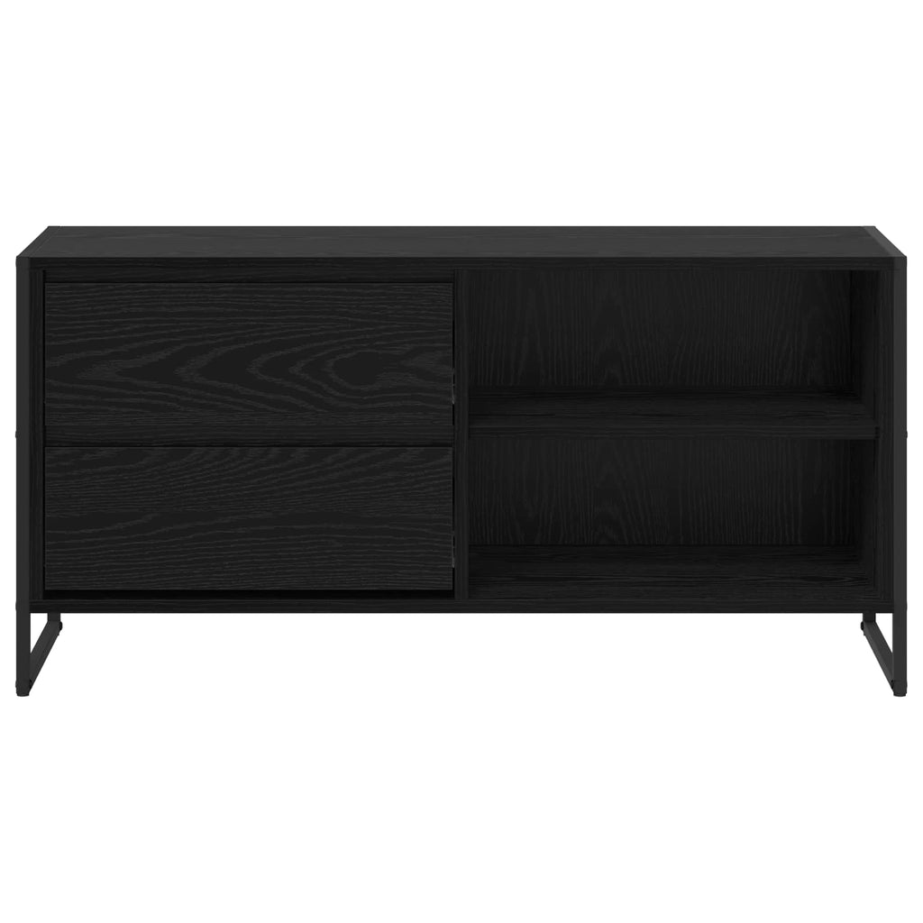 vidaXL Szafka pod telewizor z szufladą Czarny Dąb 100 x 36 x 49,5 cm