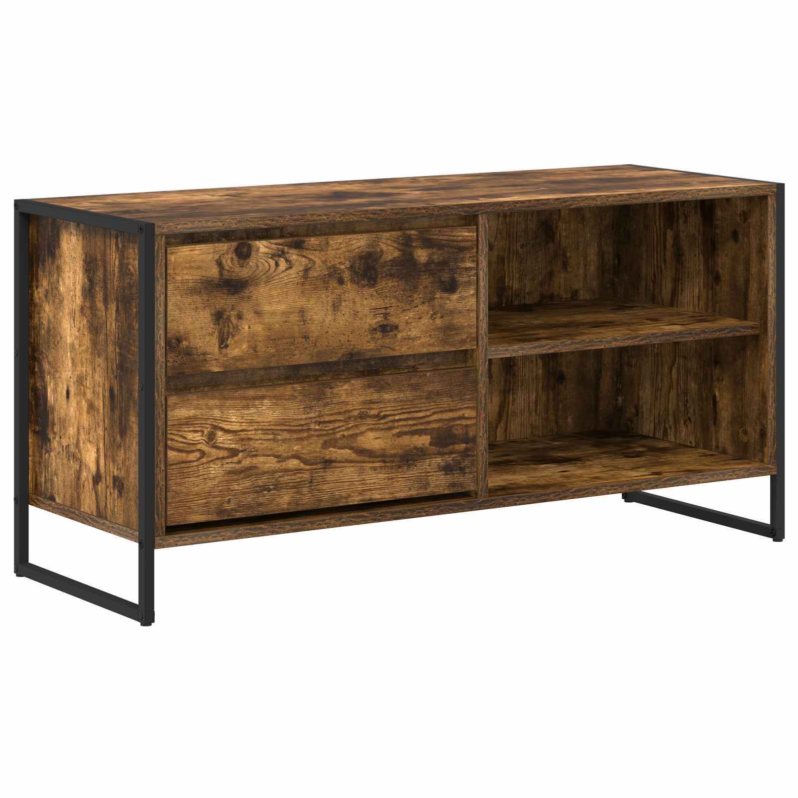 vidaXL Szafka pod telewizor z szufladą Dąb dymny 100 x 36 x 49,5 cm