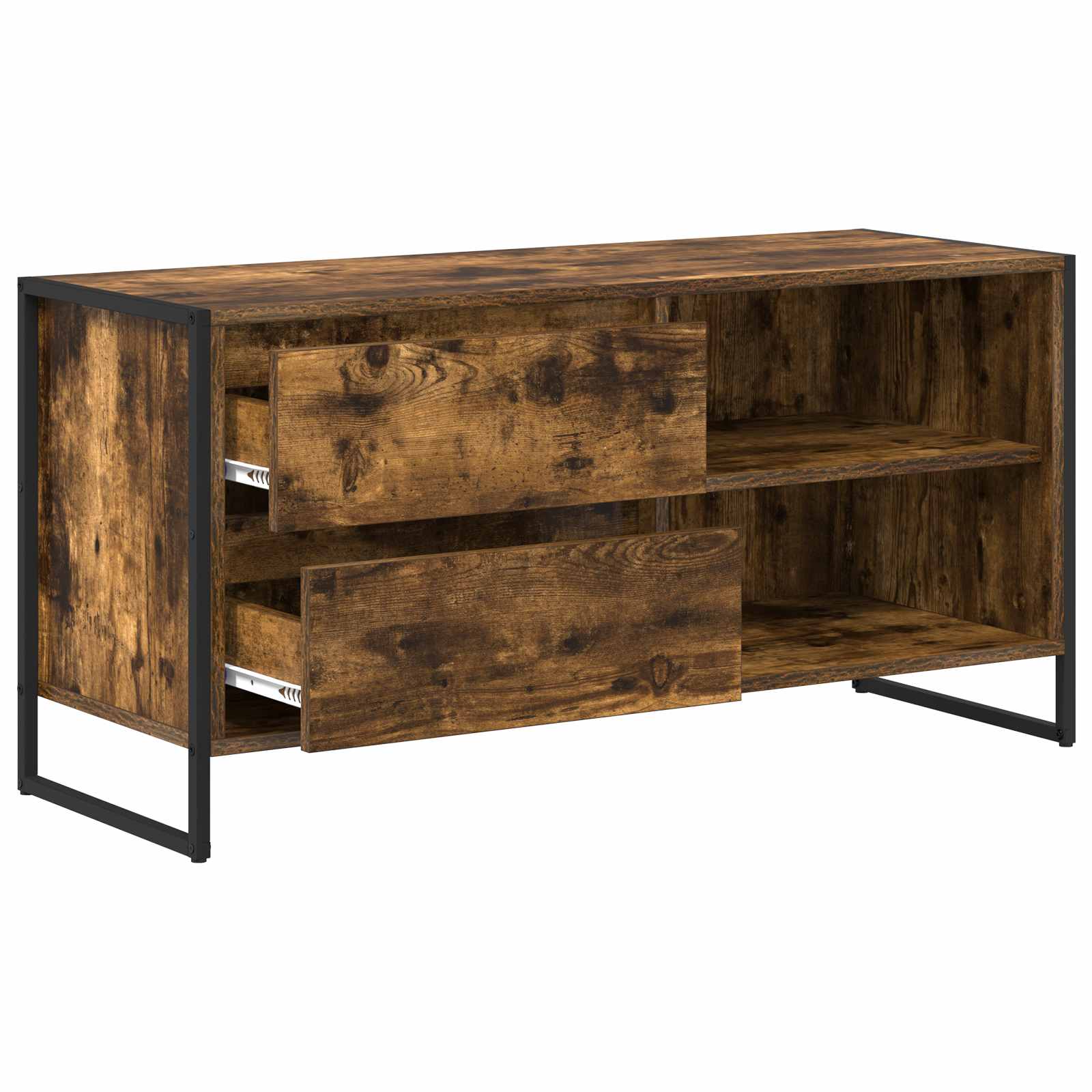 vidaXL Szafka pod telewizor z szufladą Dąb dymny 100 x 36 x 49,5 cm