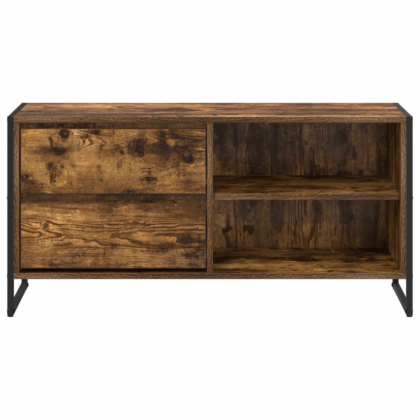 vidaXL Szafka pod telewizor z szufladą Dąb dymny 100 x 36 x 49,5 cm