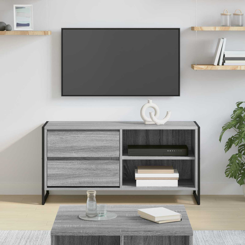 vidaXL Szafka pod telewizor z szufladą Szary Sonoma 100 x 36 x 49,5 cm