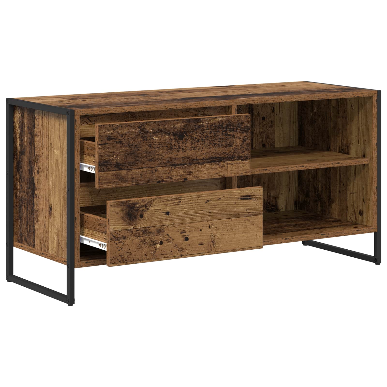 vidaXL Szafka pod telewizor z szufladą Stare drewno 100 x 36 x 49,5 cm