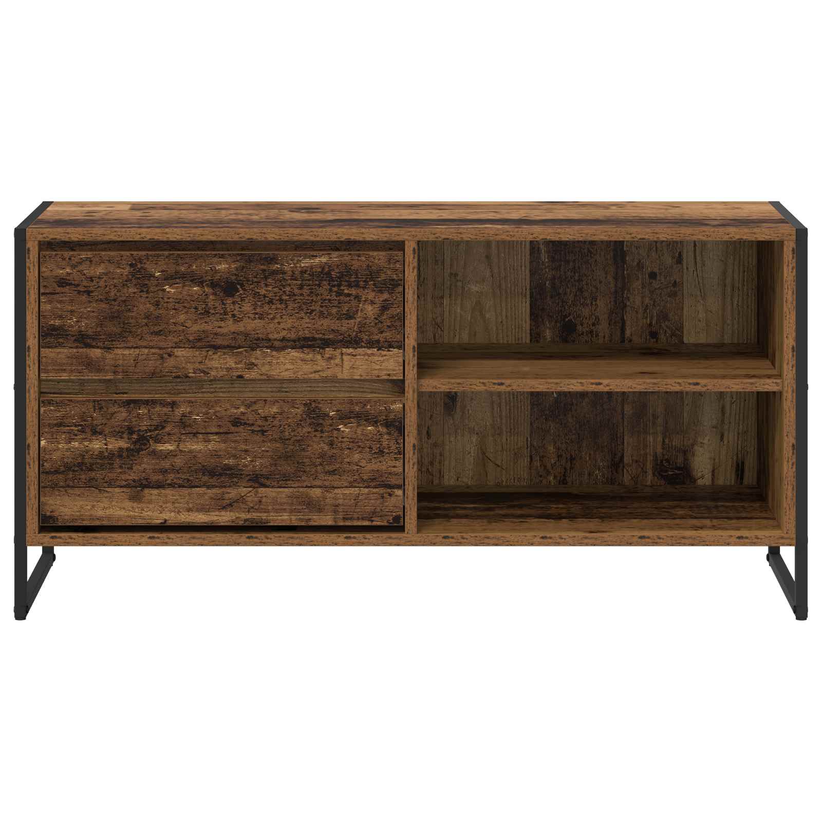 vidaXL Szafka pod telewizor z szufladą Stare drewno 100 x 36 x 49,5 cm