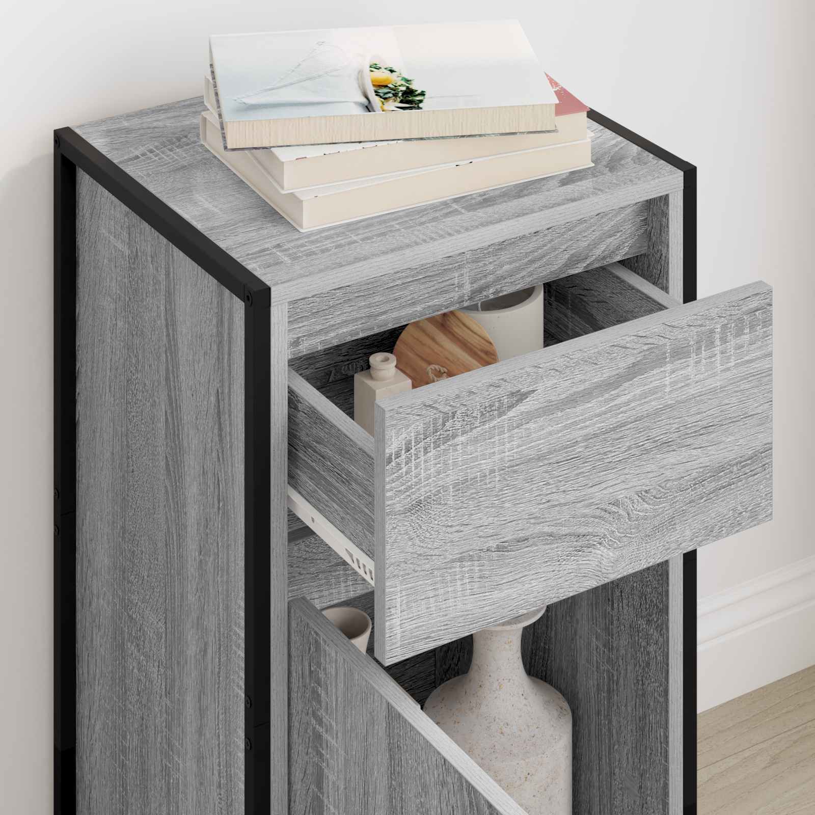 vidaXL Bufet Szary Sonoma 43 x 36 x 75,5 cm Materiał drewnopochodny