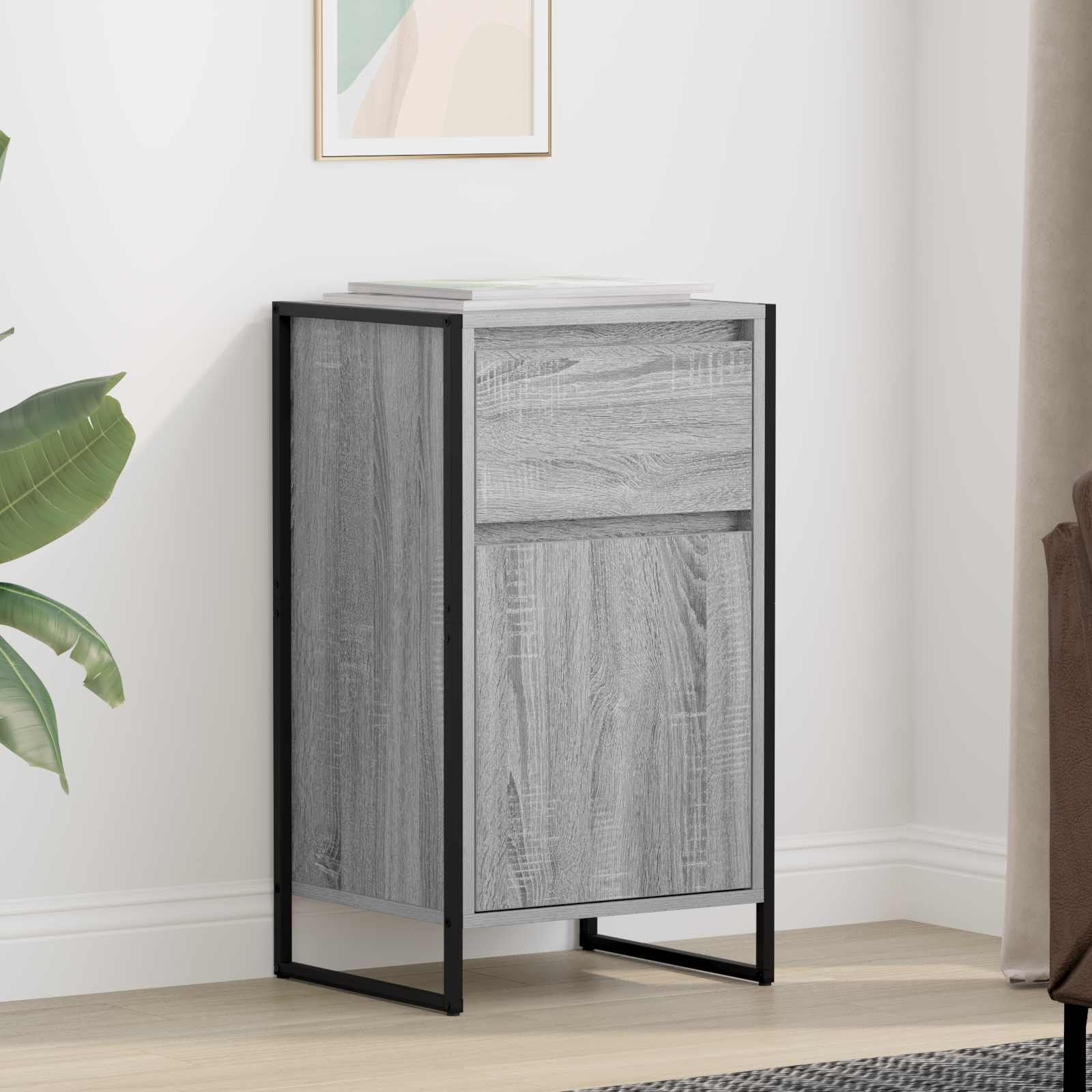 vidaXL Bufet Szary Sonoma 43 x 36 x 75,5 cm Materiał drewnopochodny