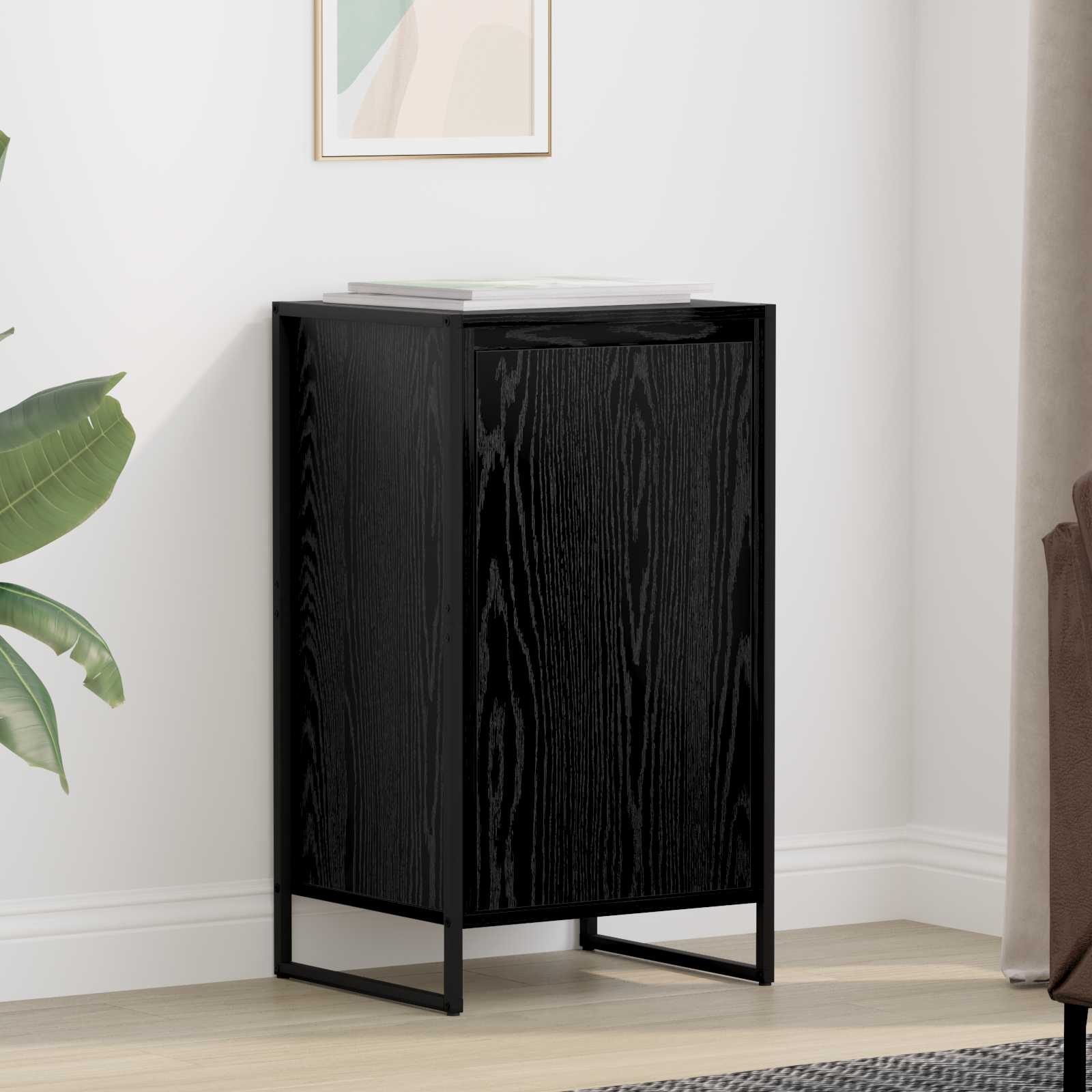 vidaXL Bufet Czarny Dąb 43 x 36 x 75,5 cm Materiał drewnopochodny