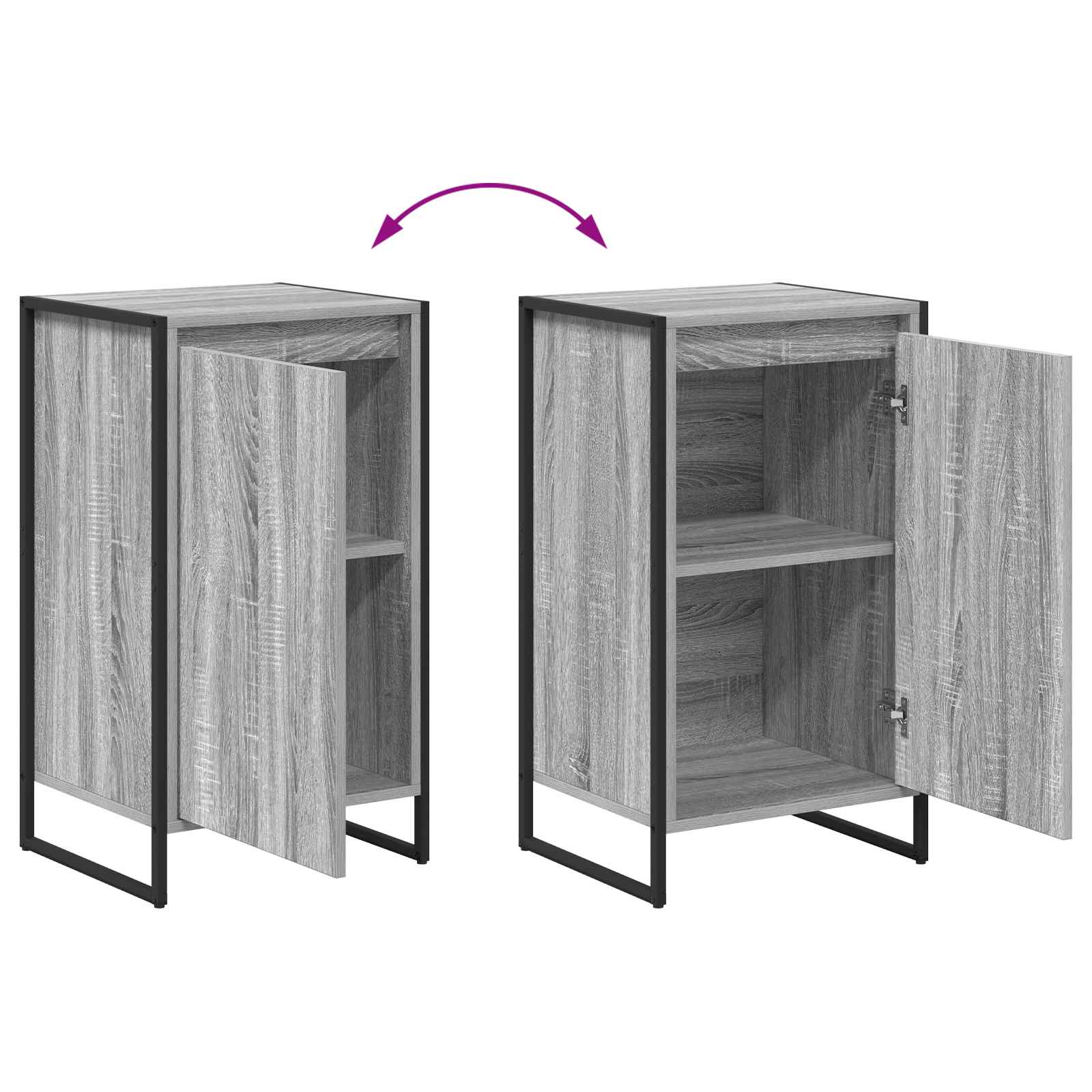 vidaXL Bufet Szary Sonoma 43 x 36 x 75,5 cm Materiał drewnopochodny