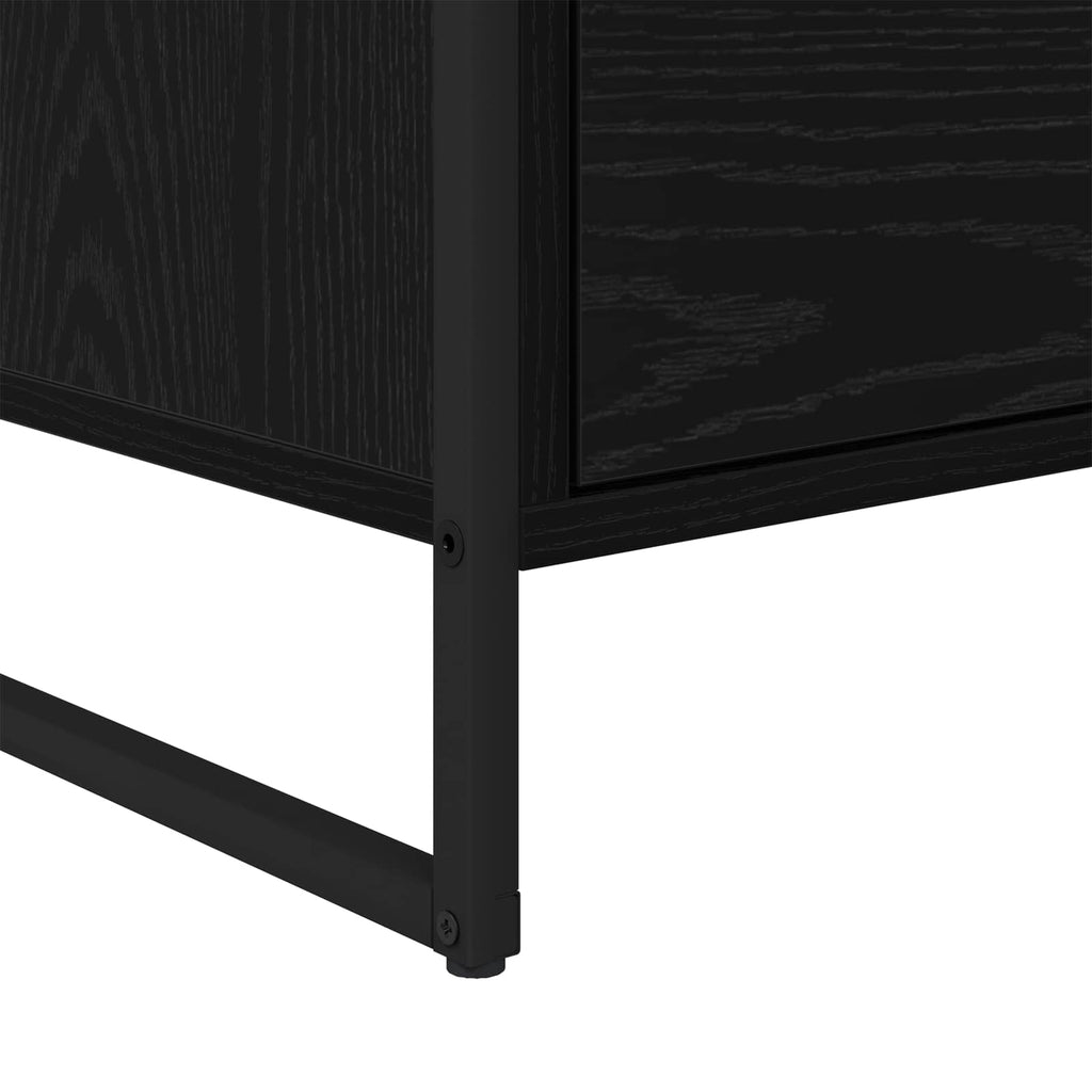 vidaXL Bufet Czarny Dąb 79 x 36 x 75.5 cm Materiał drewnopochodny