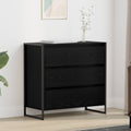 vidaXL Bufet Czarny Dąb 79 x 36 x 75.5 cm Materiał drewnopochodny