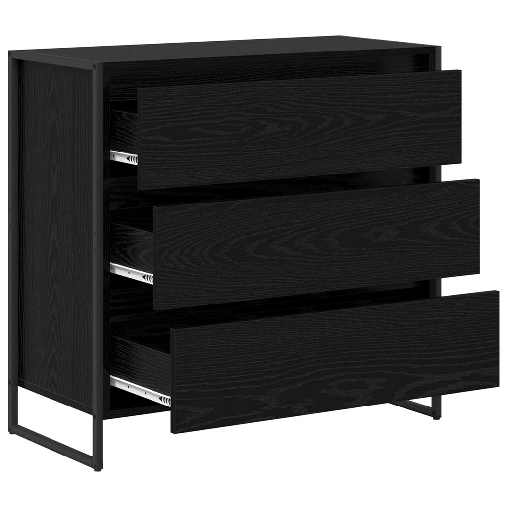 vidaXL Bufet Czarny Dąb 79 x 36 x 75.5 cm Materiał drewnopochodny