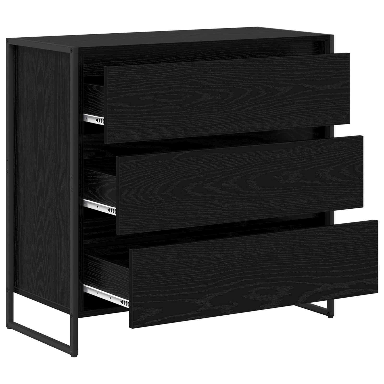 vidaXL Bufet Czarny Dąb 79 x 36 x 75.5 cm Materiał drewnopochodny