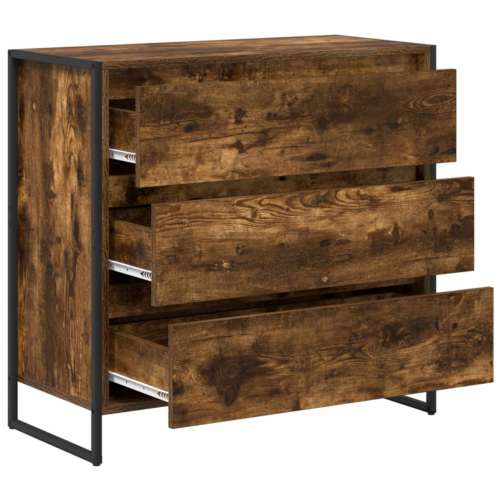 vidaXL Bufet Dąb dymny 79 x 36 x 75.5 cm Materiał drewnopochodny