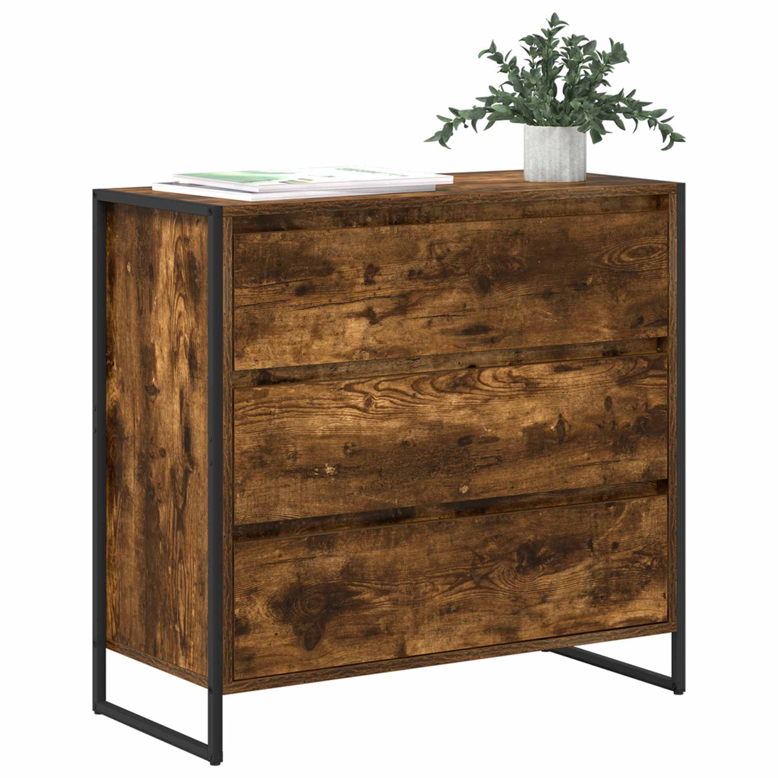 vidaXL Bufet Dąb dymny 79 x 36 x 75.5 cm Materiał drewnopochodny