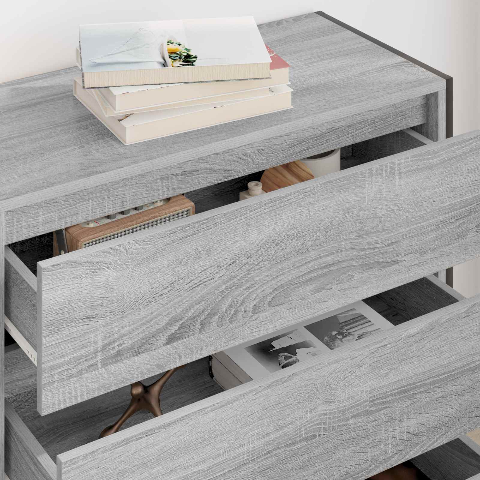 vidaXL Bufet Szary Sonoma 79 x 36 x 75.5 cm Materiał drewnopochodny