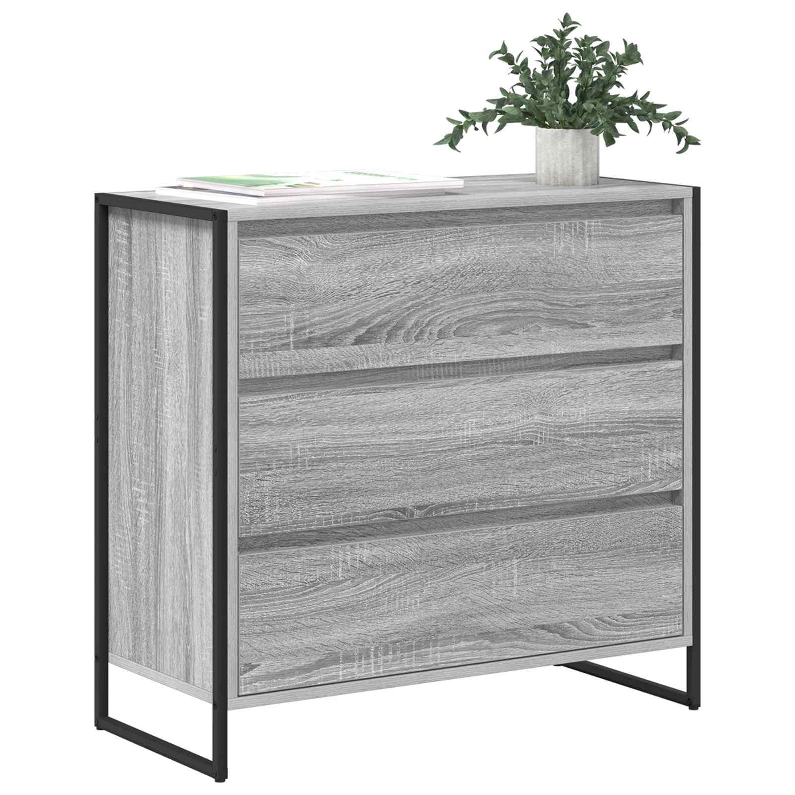 vidaXL Bufet Szary Sonoma 79 x 36 x 75.5 cm Materiał drewnopochodny