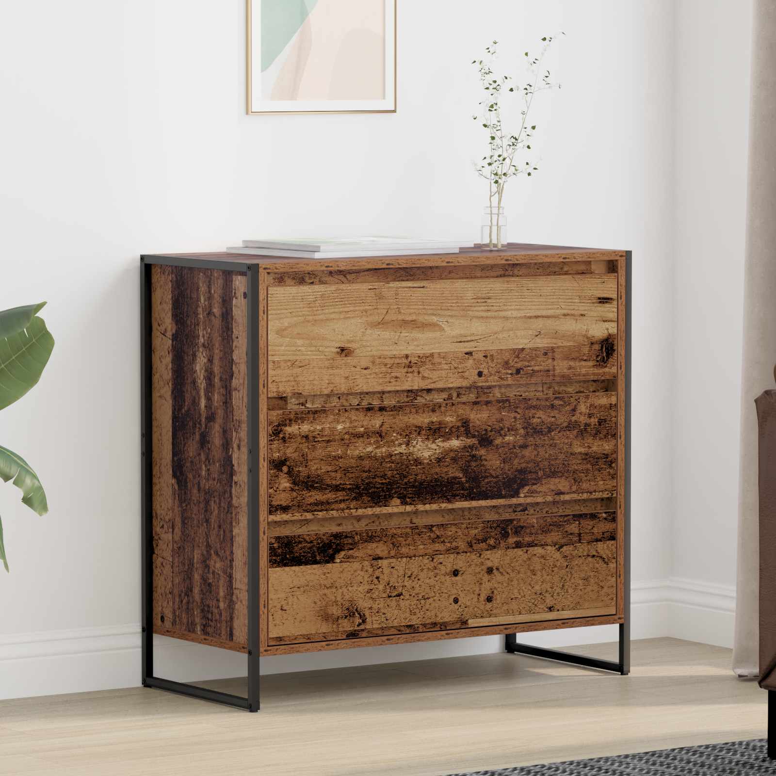 vidaXL Bufet Stare drewno 79 x 36 x 75.5 cm Materiał drewnopochodny