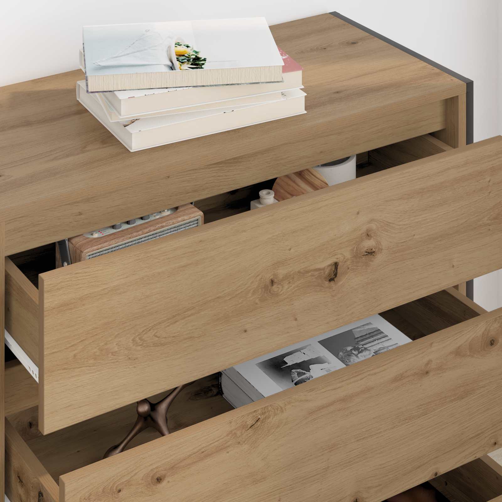 vidaXL Bufet z szufladą Dąb rzemieślniczy 79 x 36 x 75.5 cm