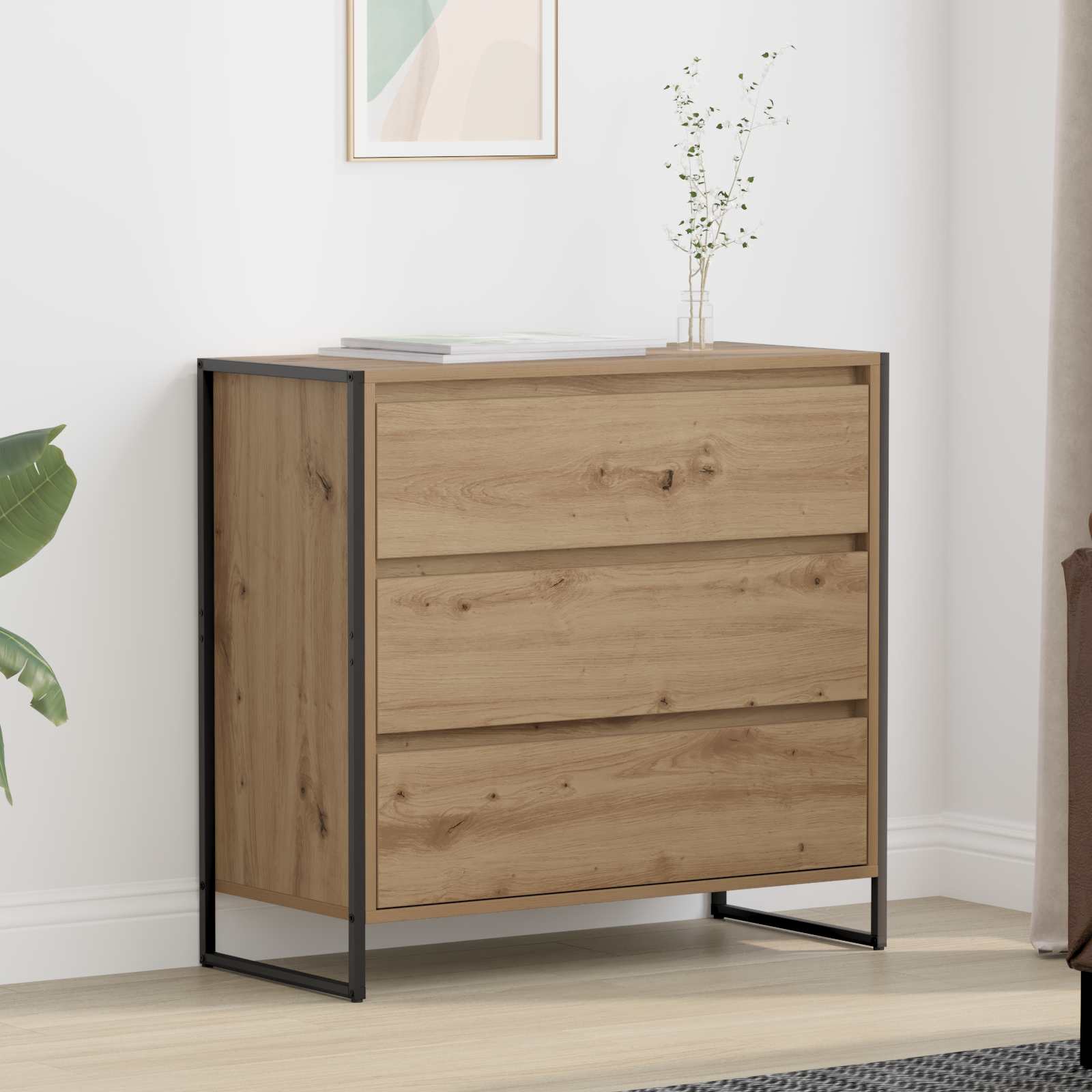 vidaXL Bufet z szufladą Dąb rzemieślniczy 79 x 36 x 75.5 cm