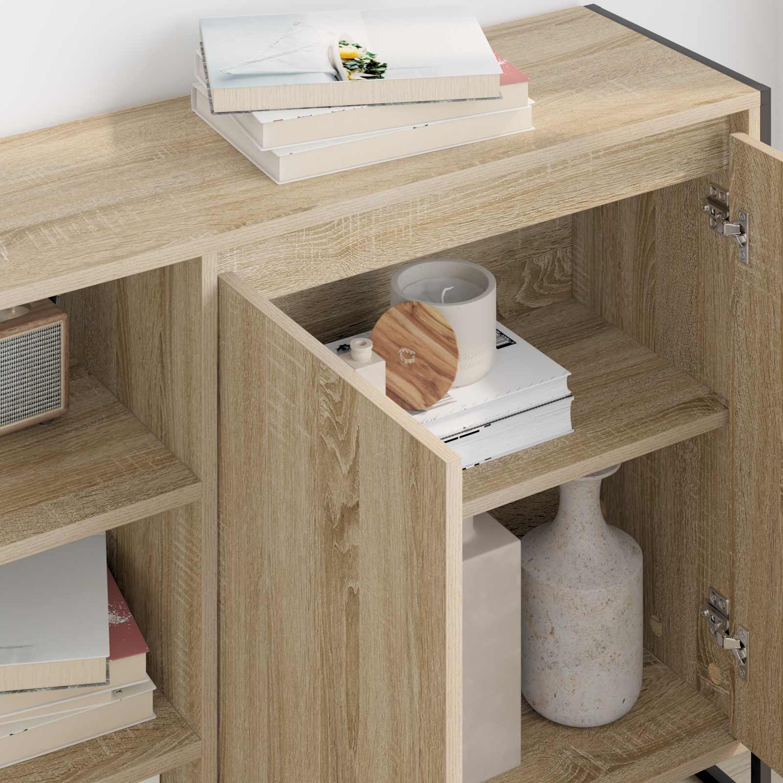 vidaXL Szafka boczna Sonoma 96.5 x 30 x 75 cm Materiał drewnopochodny
