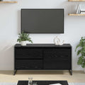 vidaXL Szafka pod telewizor z szufladą Czarny Dąb 100 x 36 x 49.5 cm