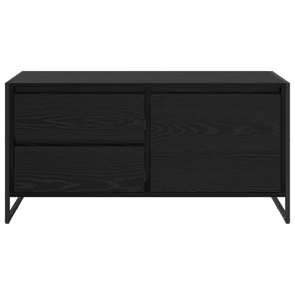 vidaXL Szafka pod telewizor z szufladą Czarny Dąb 100 x 36 x 49.5 cm