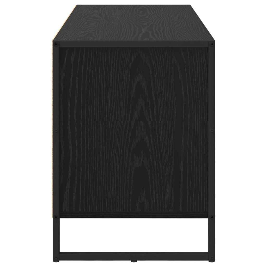 vidaXL Szafka pod telewizor z szufladą Czarny Dąb 100 x 36 x 49.5 cm