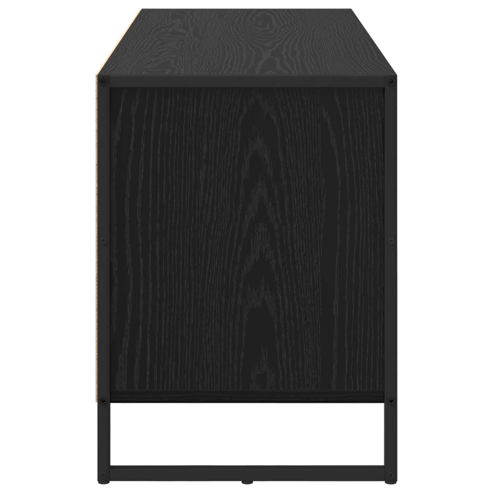 vidaXL Szafka pod telewizor z szufladą Czarny Dąb 100 x 36 x 49.5 cm