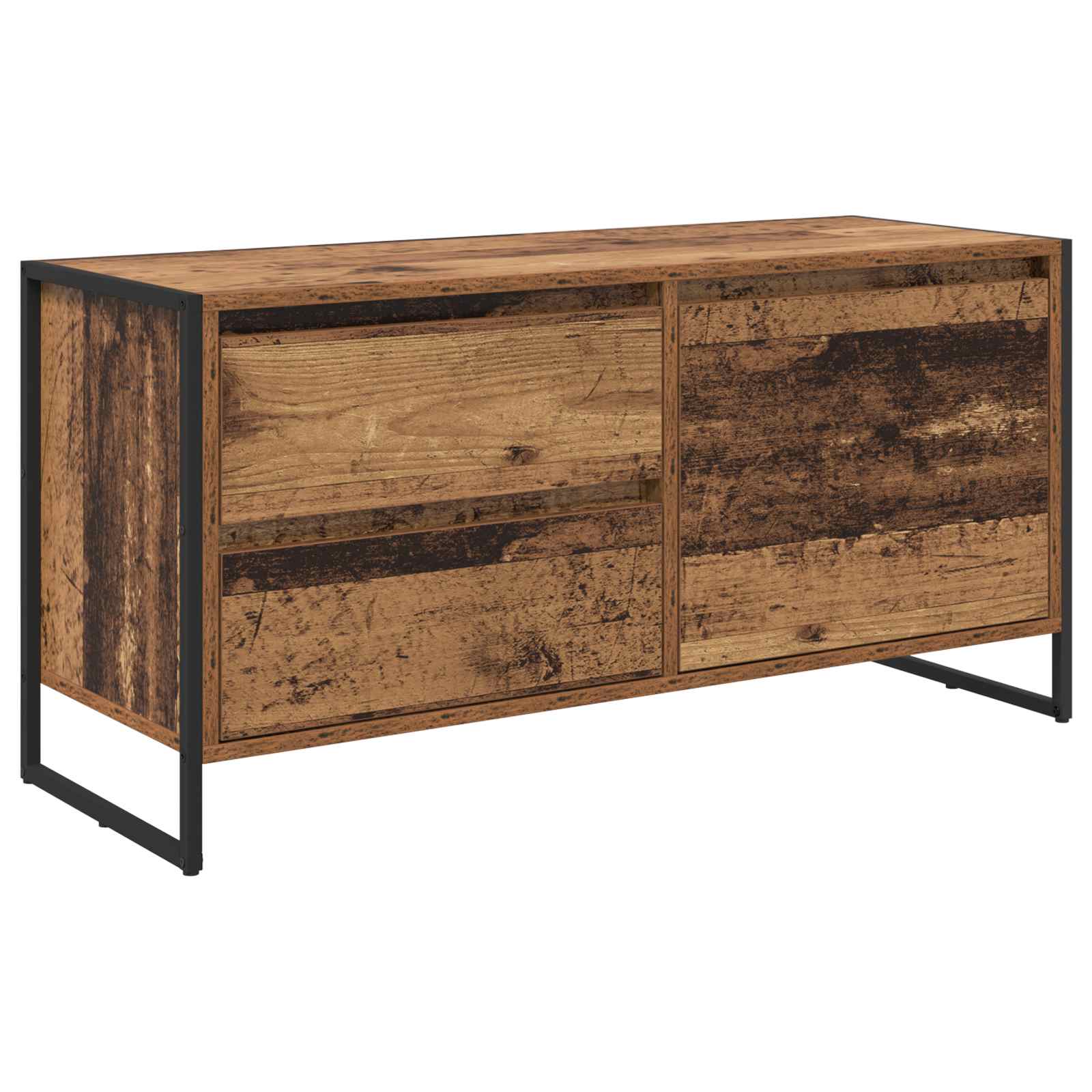 vidaXL Szafka pod telewizor z szufladą Stare drewno 100 x 36 x 49.5 cm