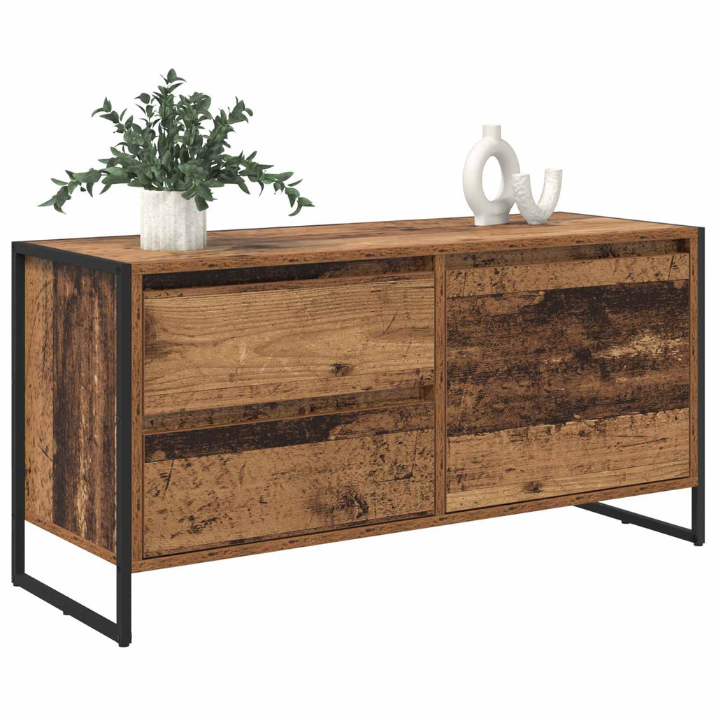 vidaXL Szafka pod telewizor z szufladą Stare drewno 100 x 36 x 49.5 cm
