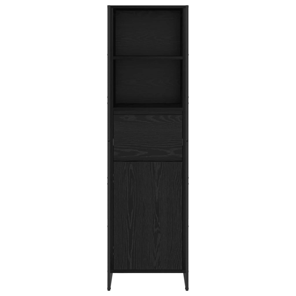 vidaXL Szafka na książki z szufladą Czarny Dąb 43 x 36 x 150.5 cm