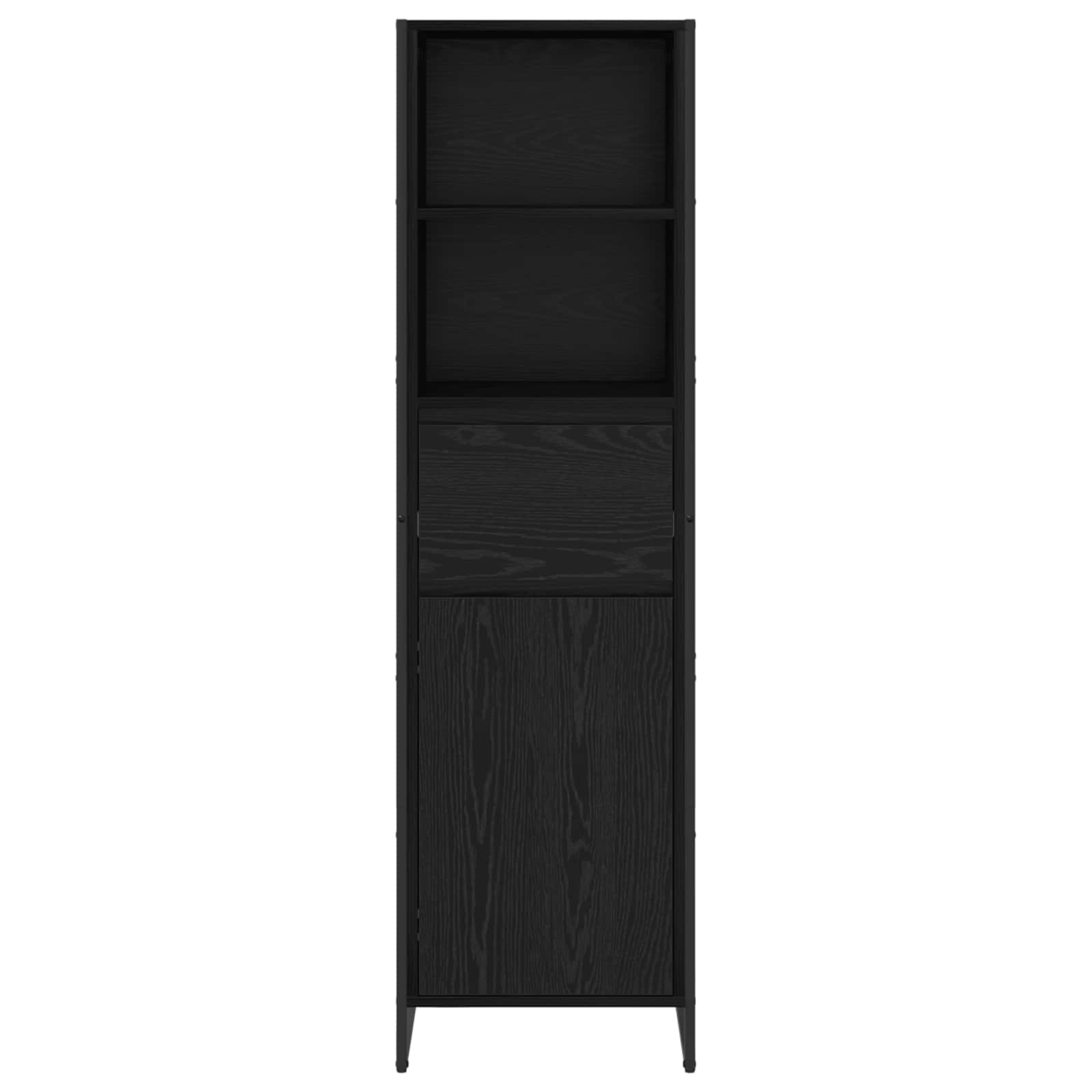 vidaXL Szafka na książki z szufladą Czarny Dąb 43 x 36 x 150.5 cm