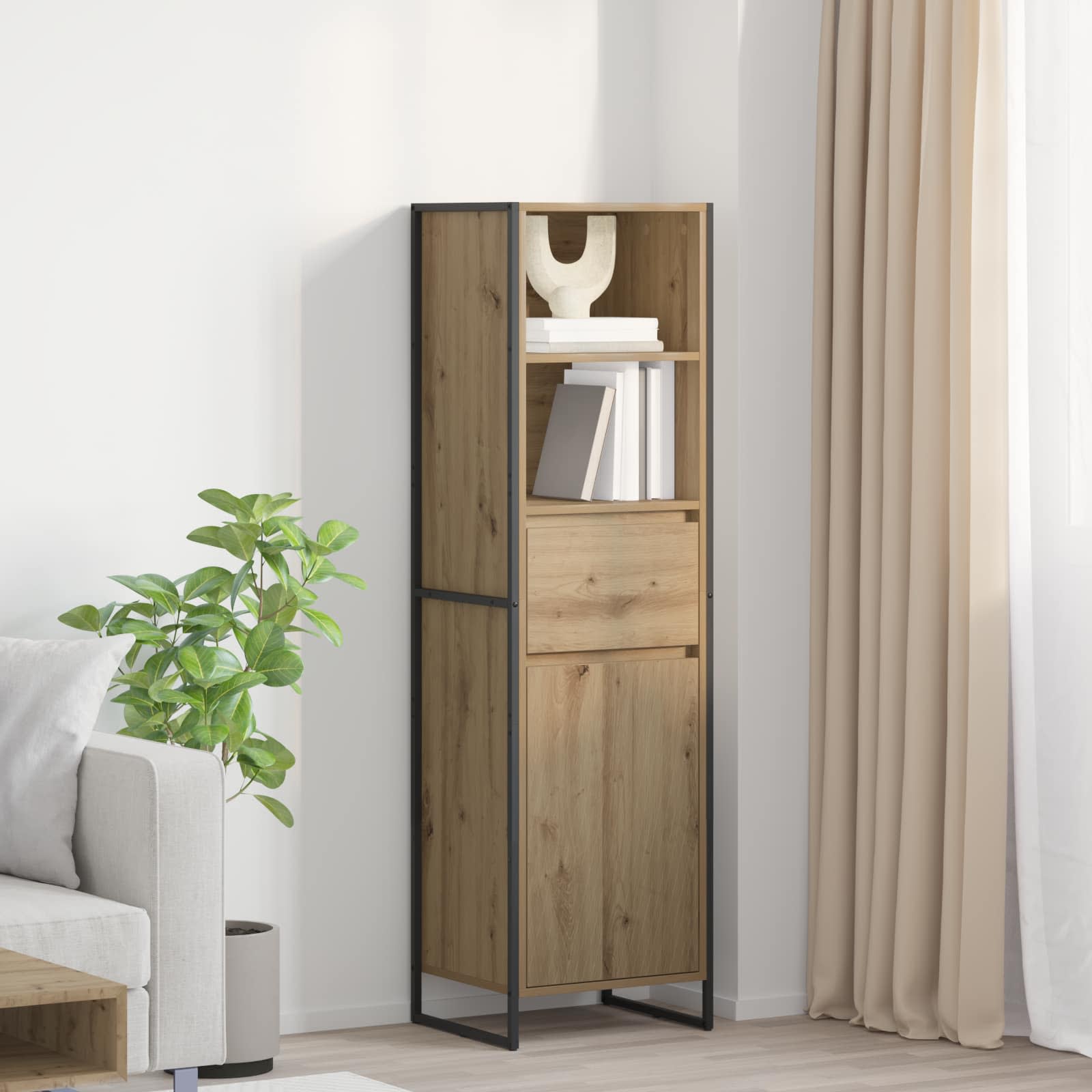 vidaXL Szafka na książki Dąb rzemieślniczy 43 x 36 x 150.5 cm