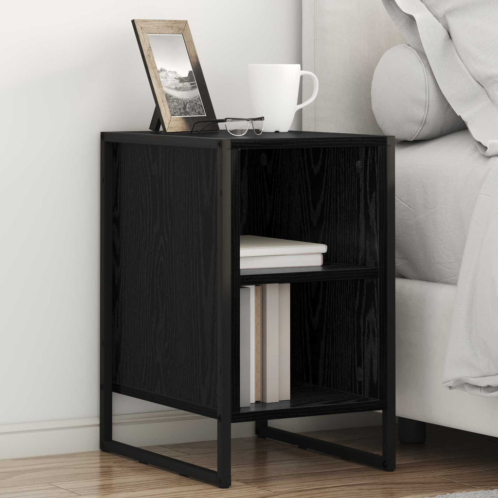 vidaXL Stolik nocny Czarny Dąb 39.5 x 30 x 50 cm