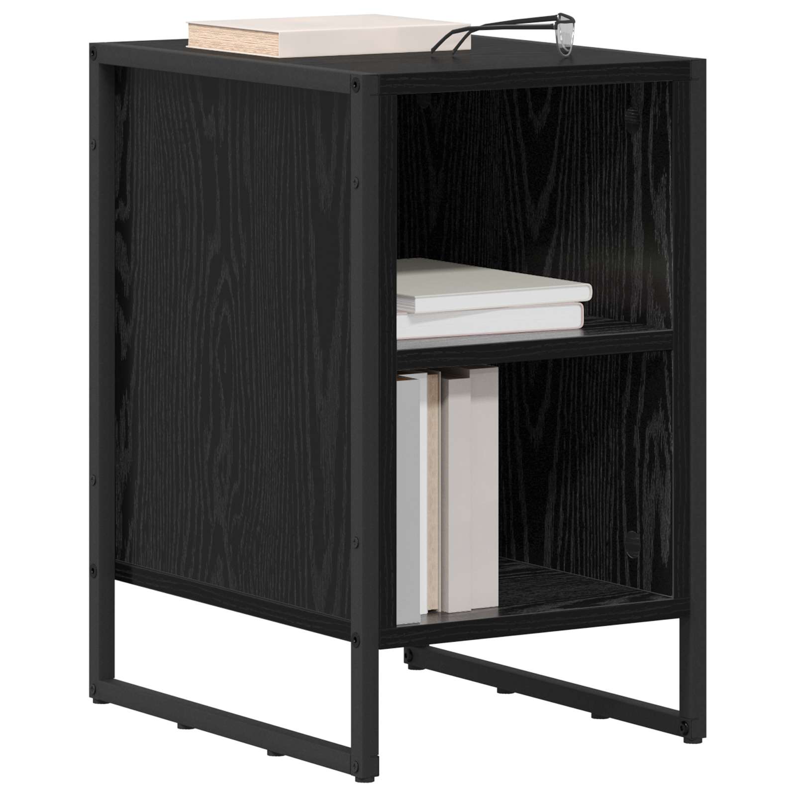vidaXL Stolik nocny Czarny Dąb 39.5 x 30 x 50 cm