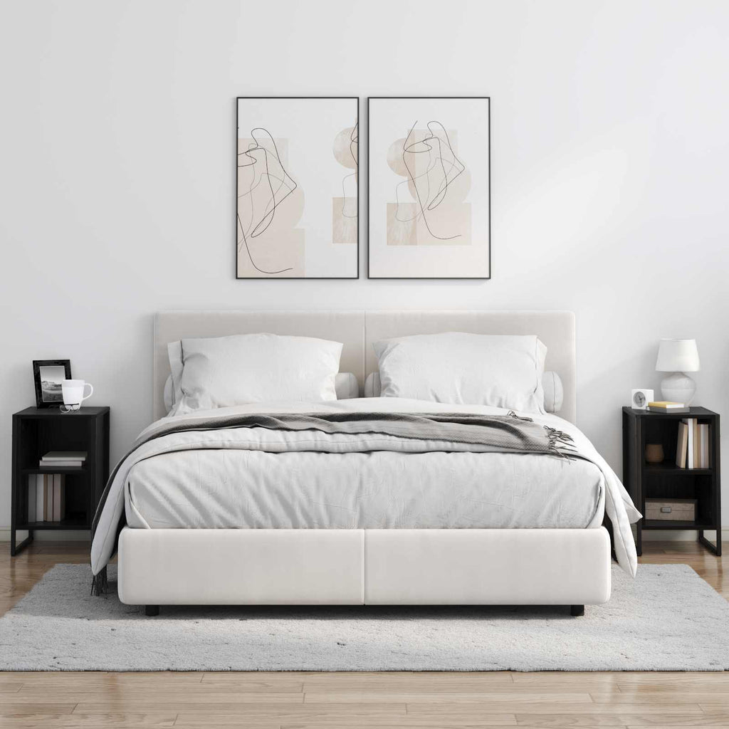 vidaXL Stolik nocny 2 pcs Czarny Dąb 39.5 x 30 x 50 cm