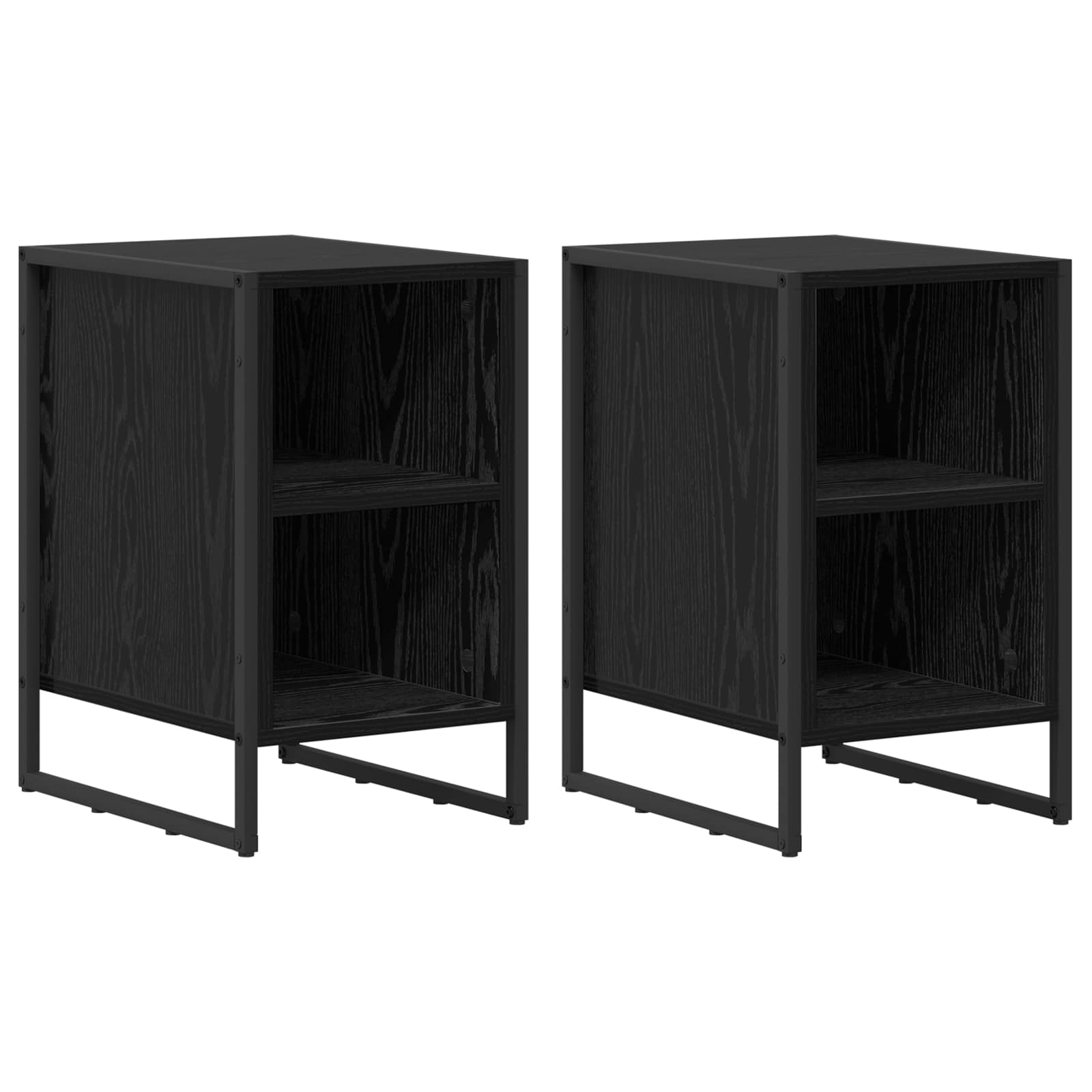vidaXL Stolik nocny 2 pcs Czarny Dąb 39.5 x 30 x 50 cm