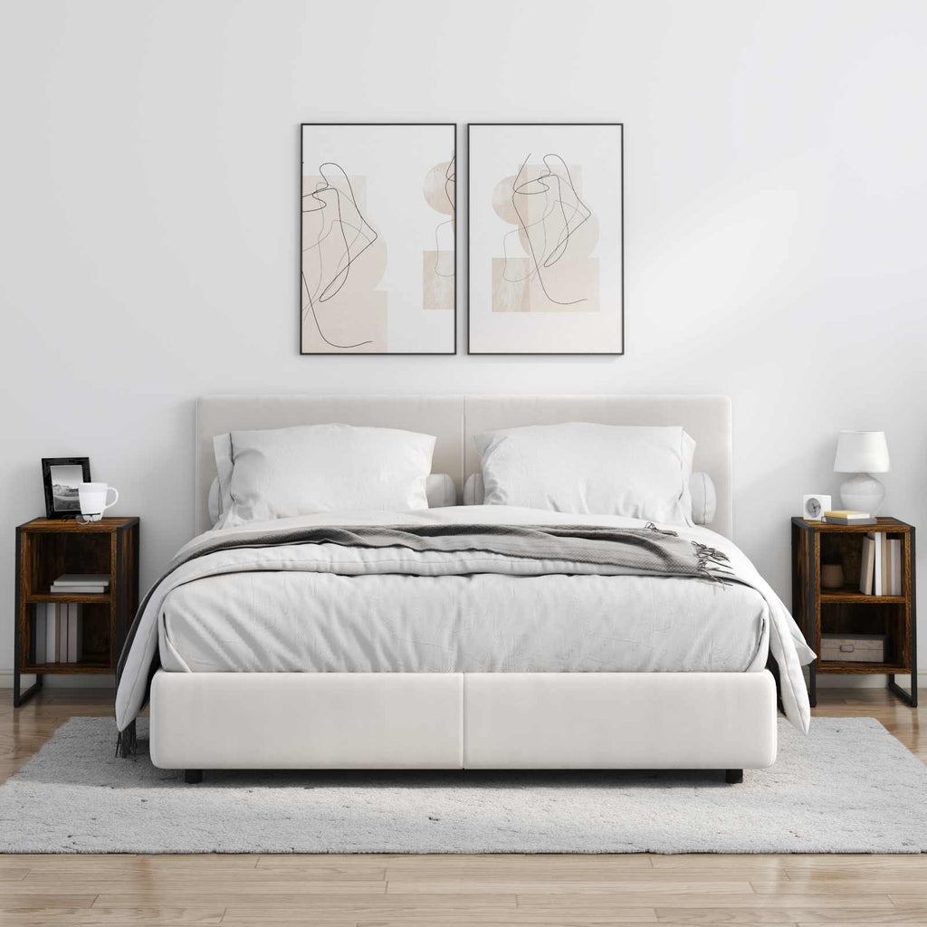 vidaXL Stolik nocny 2 pcs Dąb Dymny 39.5 x 30 x 50 cm